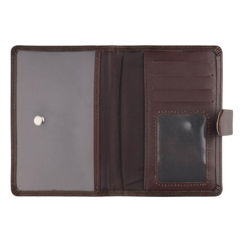 PU Leather Passport Cover Men Travel Wallet Credit Card Holder Cover Russian Driver License Wallet Document Case --BIH009 PM20 - Korvel