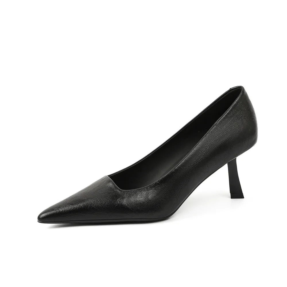 Pompes à talons pointus en PU cuir élégant