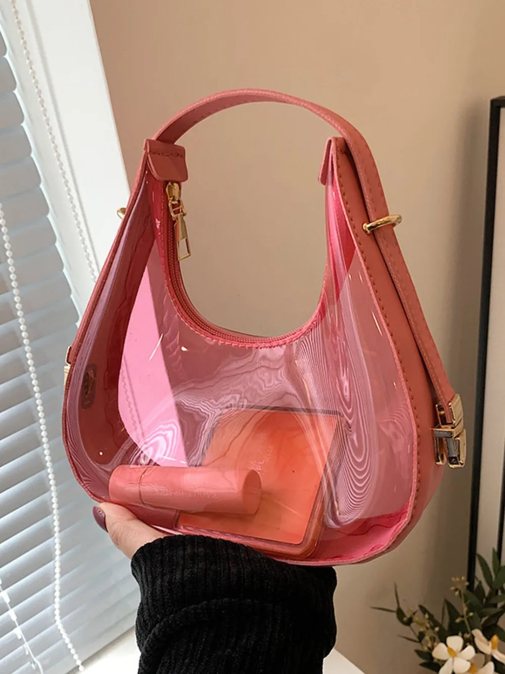 Elegant PU Leather PVC Shoulder Bag