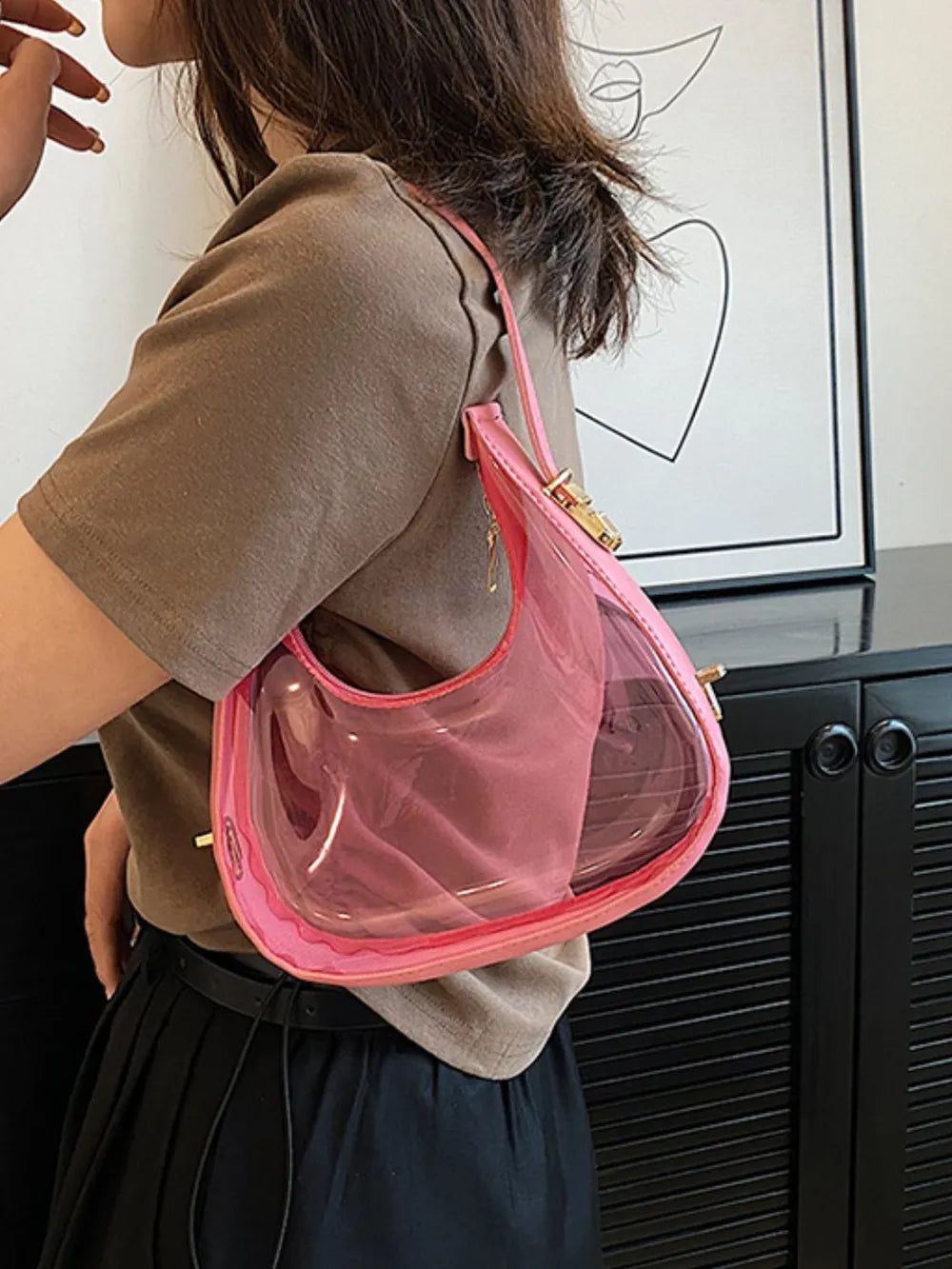 Elegant PU Leather PVC Shoulder Bag