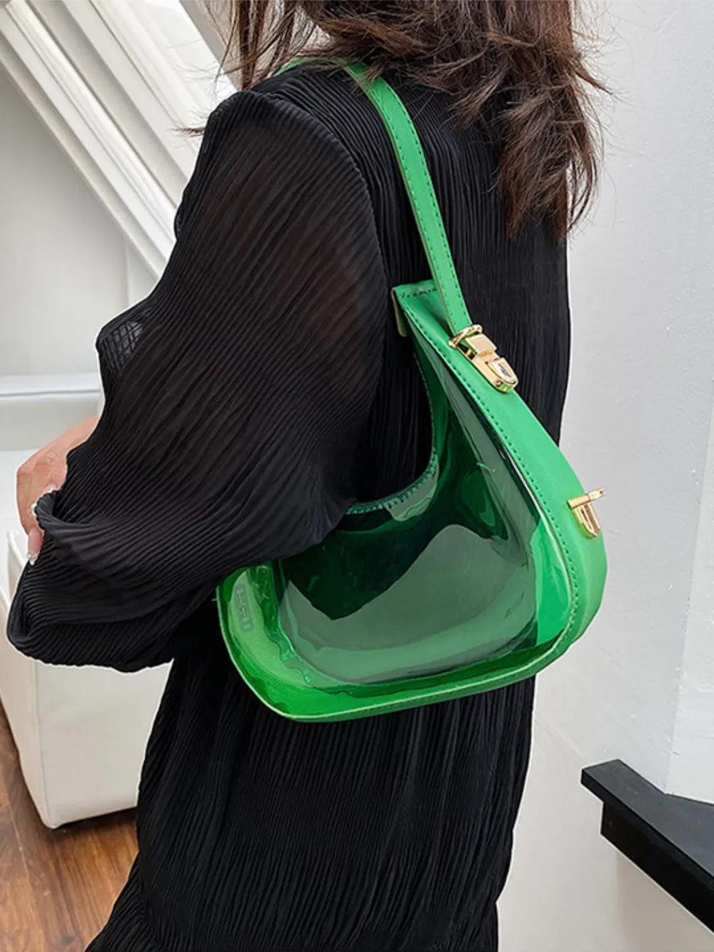 Elegant PU Leather PVC Shoulder Bag