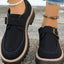PU Leather Round Toe Buckle Loafers - Korvel