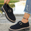 PU Leather Round Toe Buckle Loafers - Korvel