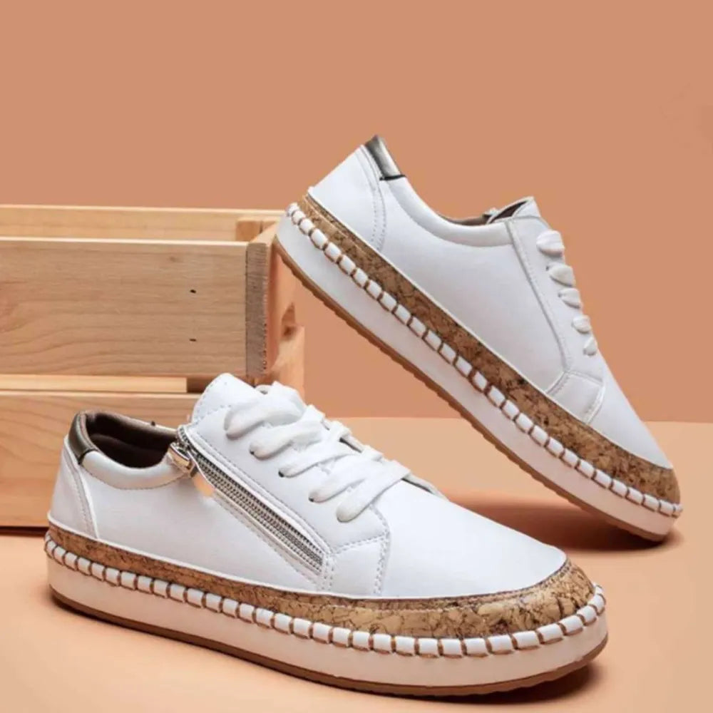Zapatillas Planas Redondas de Cuero PU