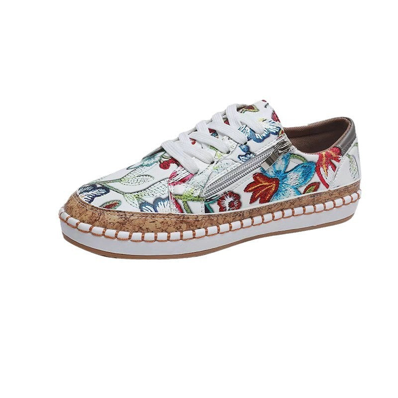 Zapatillas Planas Redondas de Cuero PU