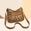PU Leather Ruched Adjustable Strap Shoulder Bag - Korvel