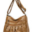 PU Leather Ruched Adjustable Strap Shoulder Bag - Korvel
