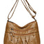 PU Leather Ruched Adjustable Strap Shoulder Bag - Korvel