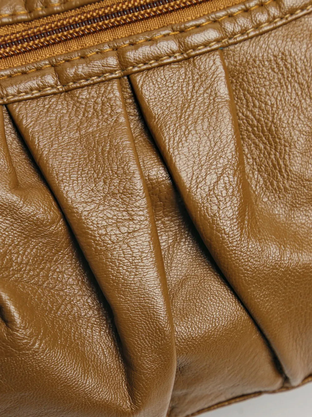 PU Leather Ruched Adjustable Strap Shoulder Bag - Korvel