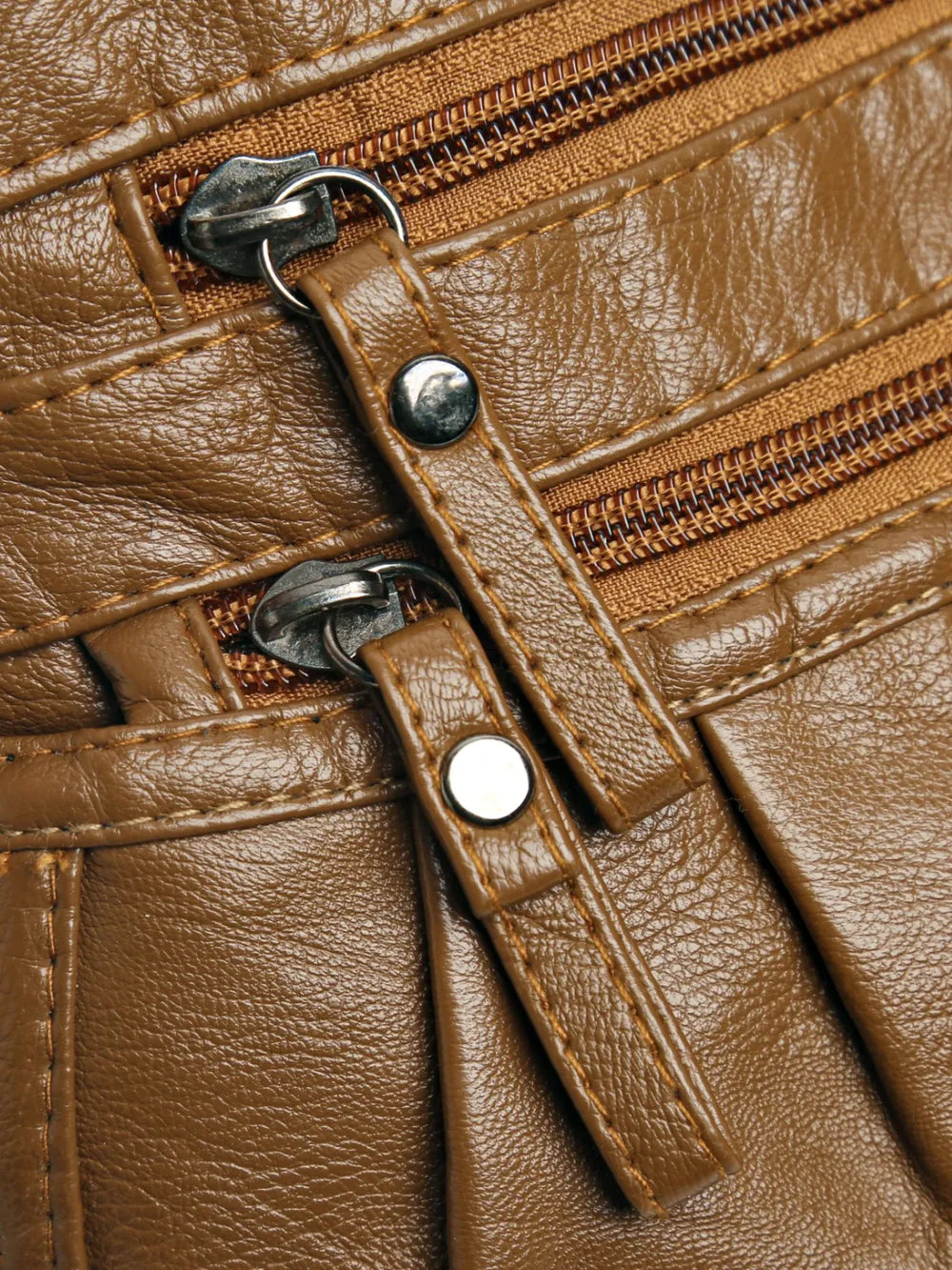 PU Leather Ruched Adjustable Strap Shoulder Bag - Korvel