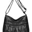 PU Leather Ruched Adjustable Strap Shoulder Bag - Korvel