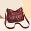 PU Leather Ruched Adjustable Strap Shoulder Bag - Korvel
