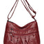 PU Leather Ruched Adjustable Strap Shoulder Bag - Korvel