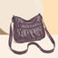 PU Leather Ruched Adjustable Strap Shoulder Bag - Korvel