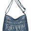 PU Leather Ruched Adjustable Strap Shoulder Bag - Korvel