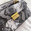 Elegant PU Leather Snakeskin Print Crossbody Bag