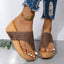 PU Leather Wedge Sandals - Korvel