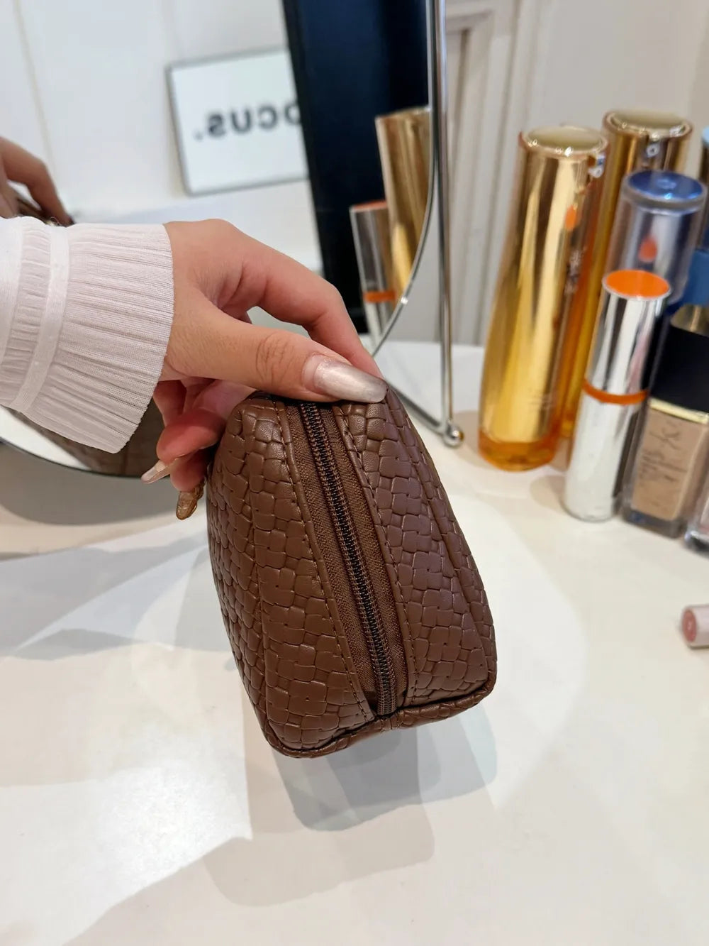 PU Leather Woven Clutch - Korvel