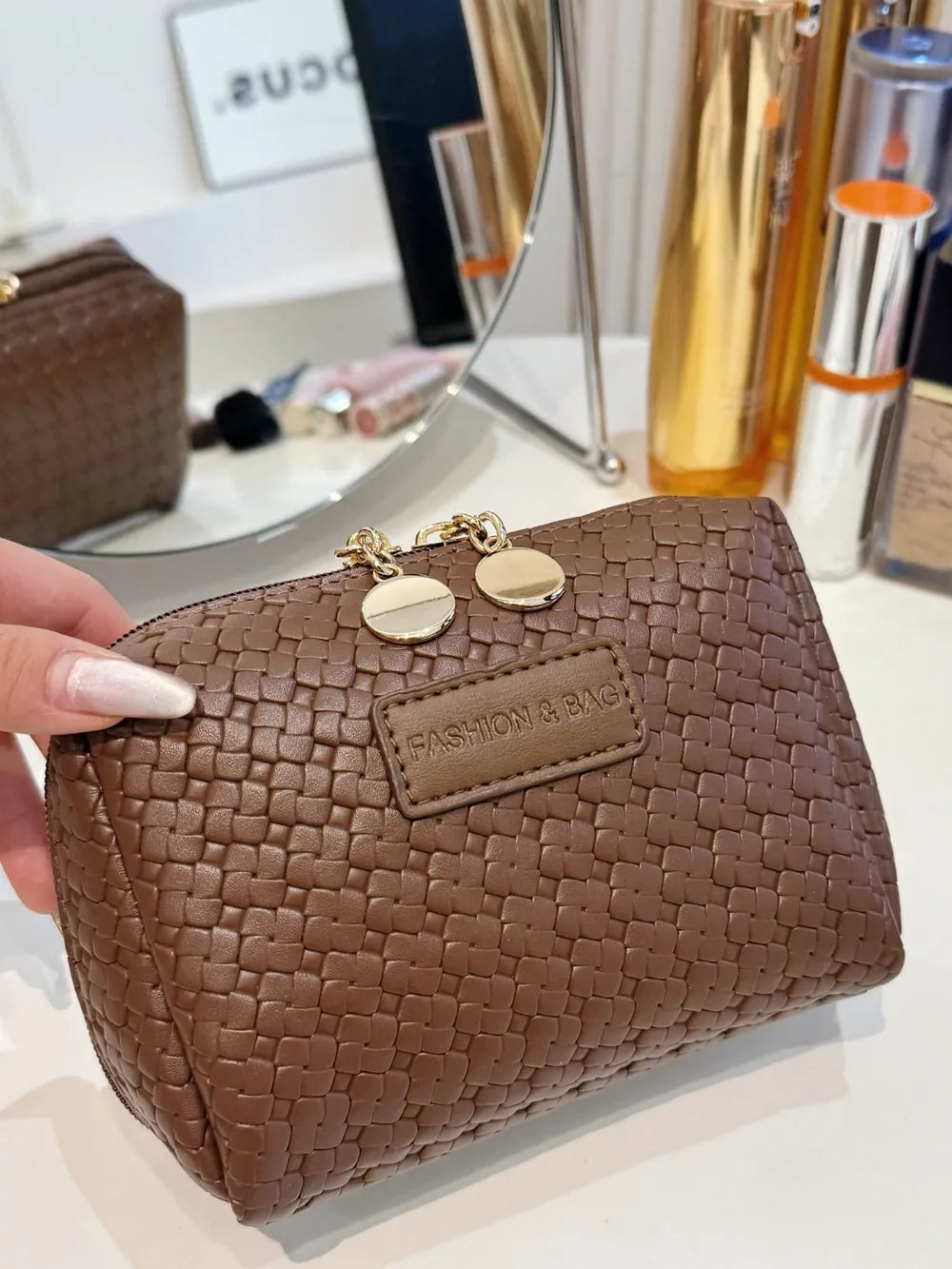 PU Leather Woven Clutch - Korvel