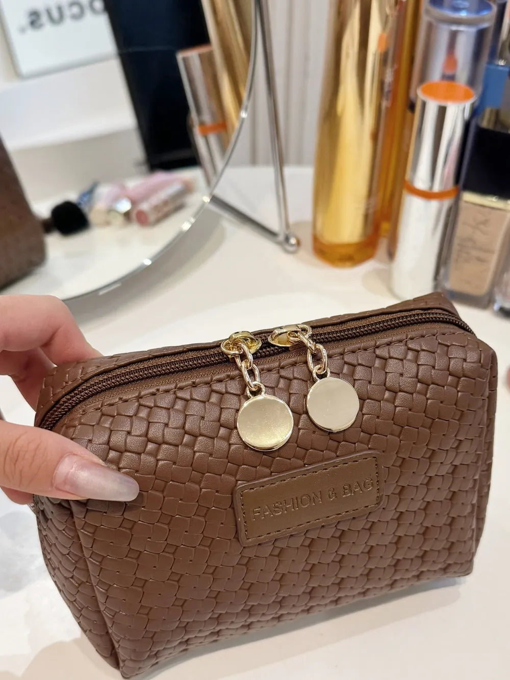 PU Leather Woven Clutch - Korvel