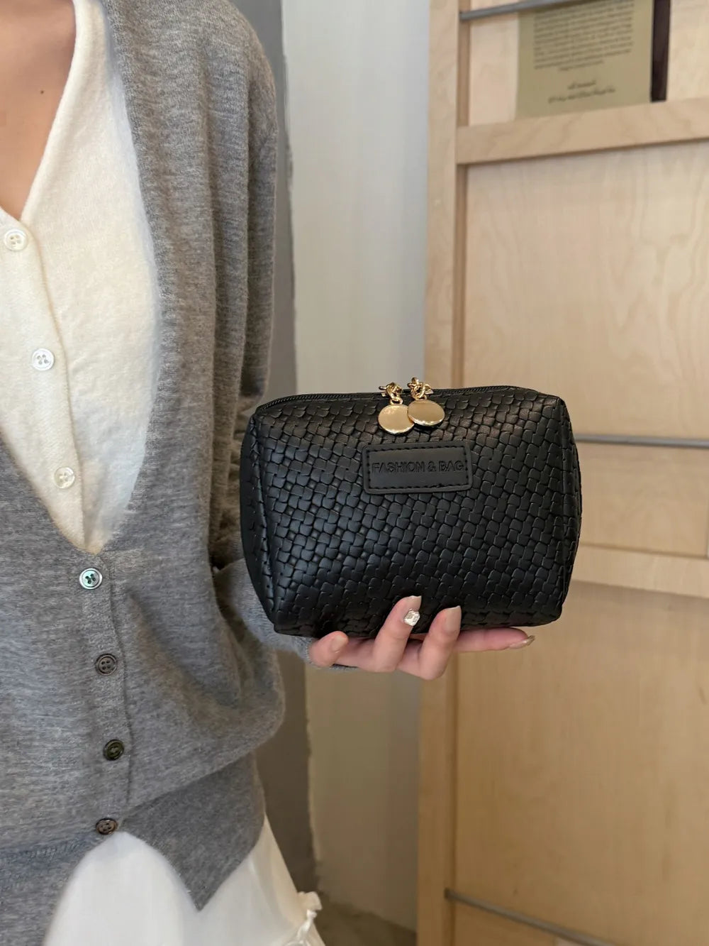 PU Leather Woven Clutch - Korvel
