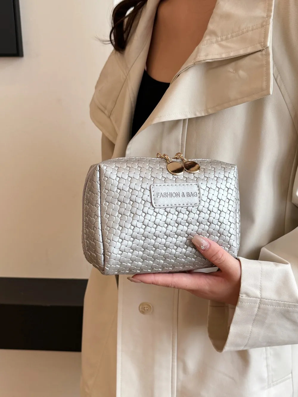 PU Leather Woven Clutch - Korvel