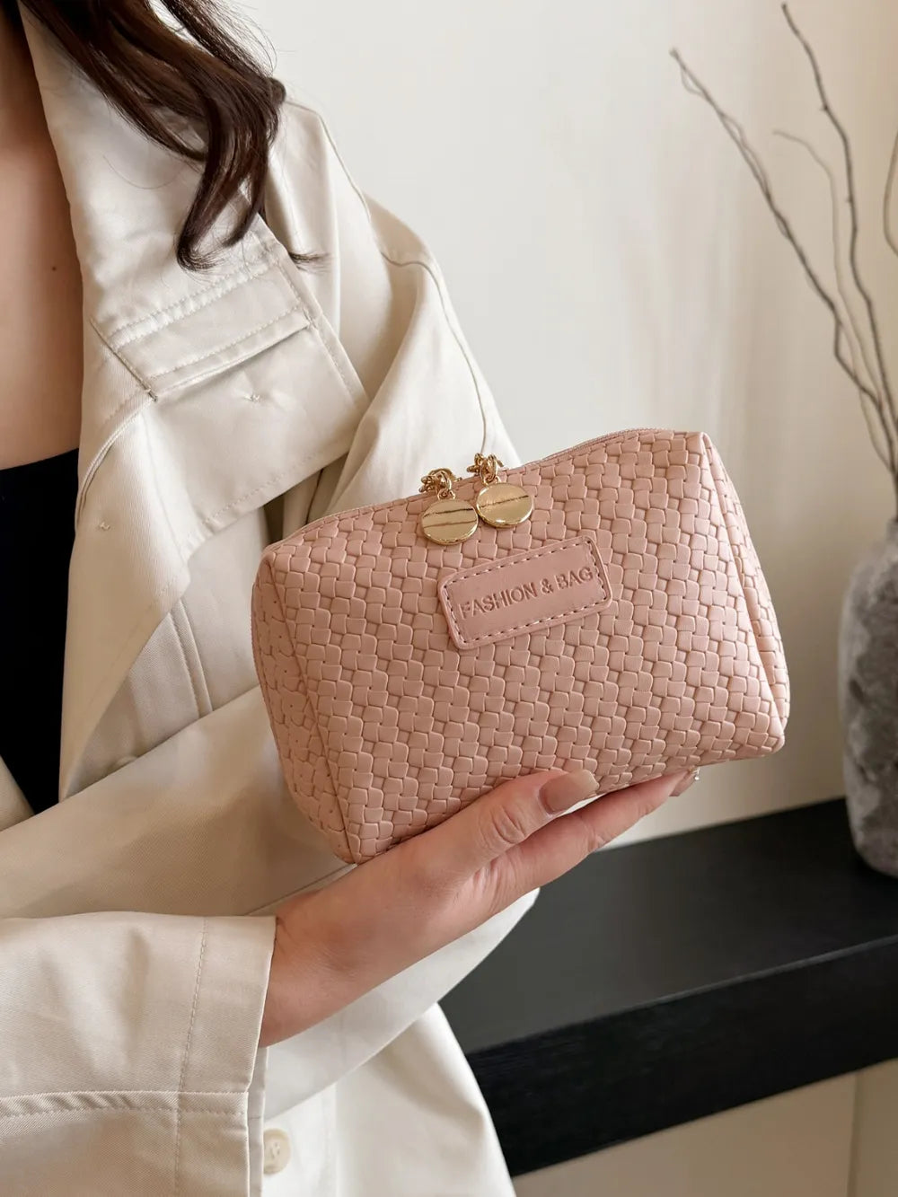 PU Leather Woven Clutch - Korvel