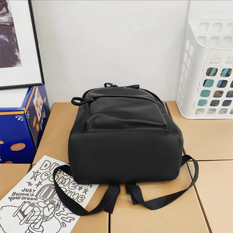 PU Leather Zip Backpack Bag - Korvel
