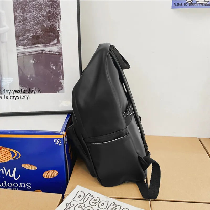 PU Leather Zip Backpack Bag - Korvel