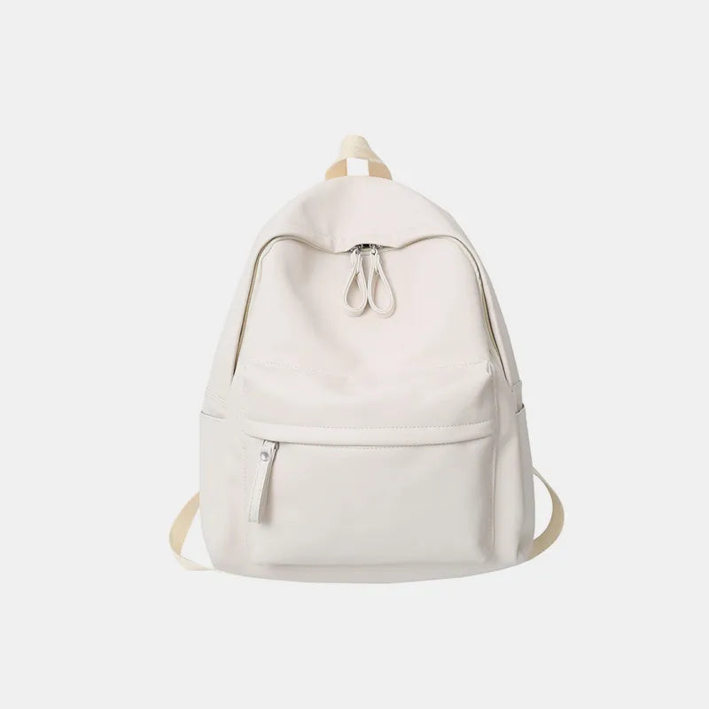 PU Leather Zip Backpack Bag - Korvel