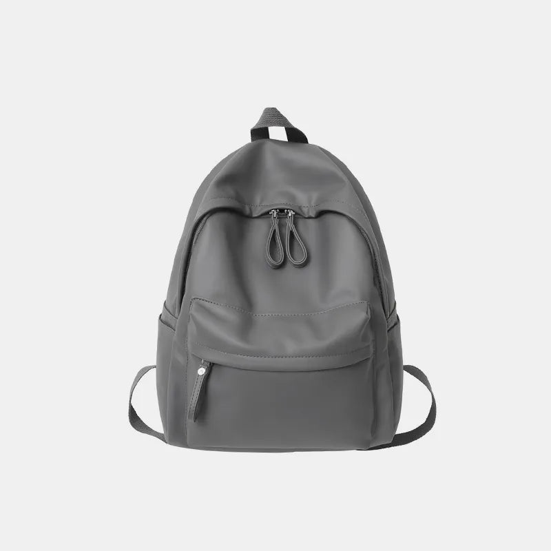 PU Leather Zip Backpack Bag - Korvel