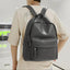 PU Leather Zip Backpack Bag - Korvel