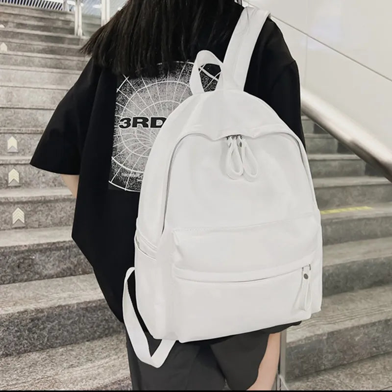 PU Leather Zip Backpack Bag - Korvel