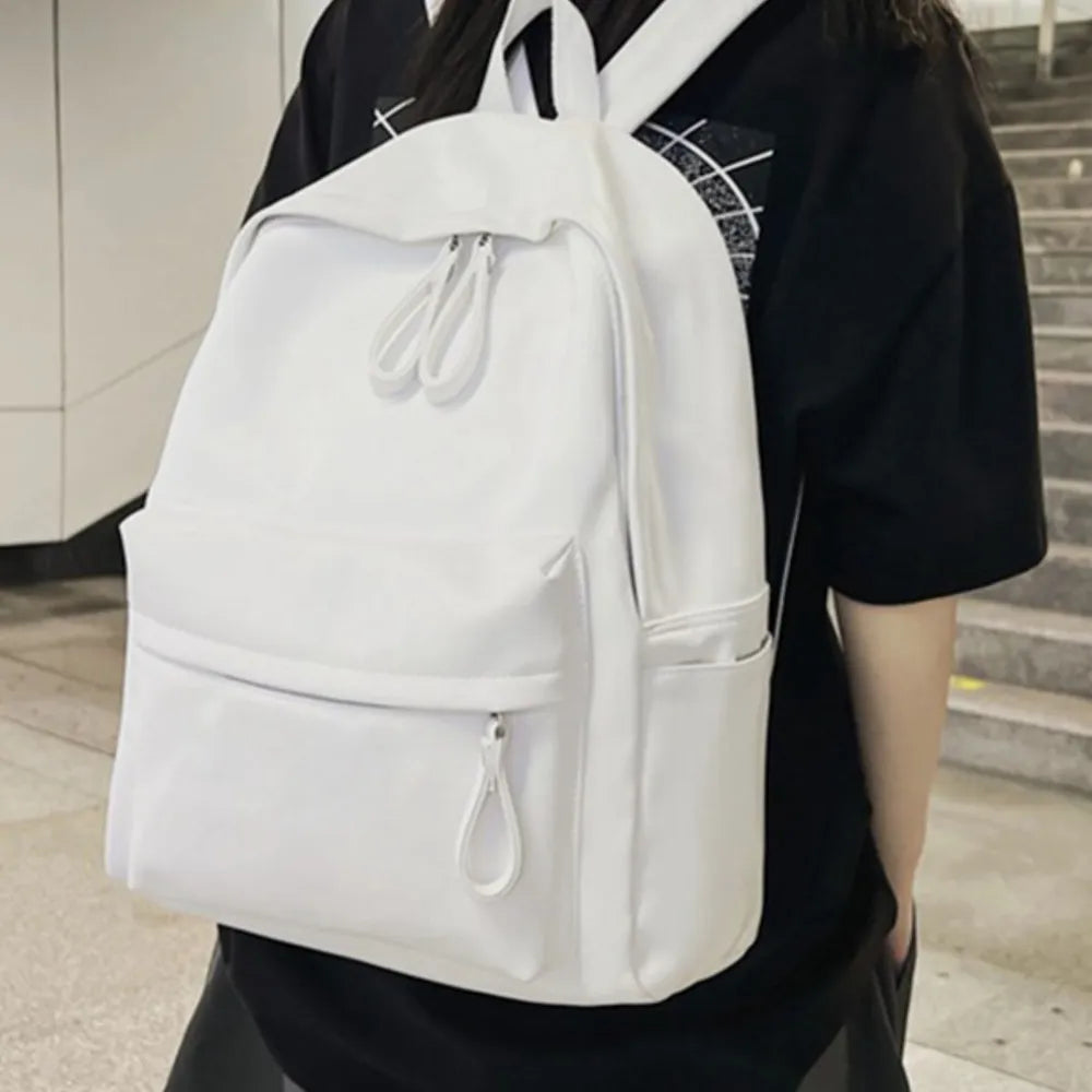 PU Leather Zip Backpack Bag - Korvel