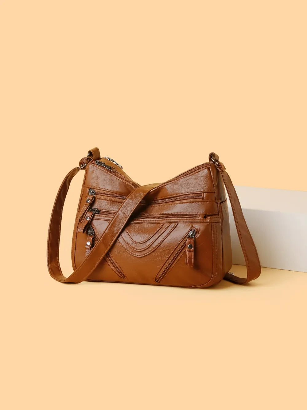 Premium PU Multi-Compartment Crossbody Bag