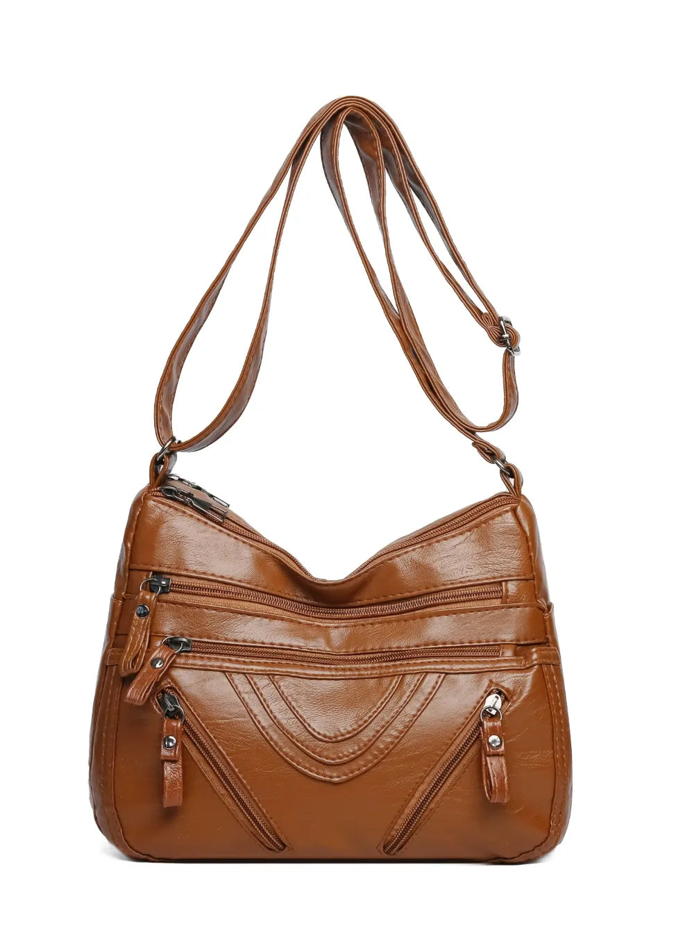 Premium PU Multi-Compartment Crossbody Bag