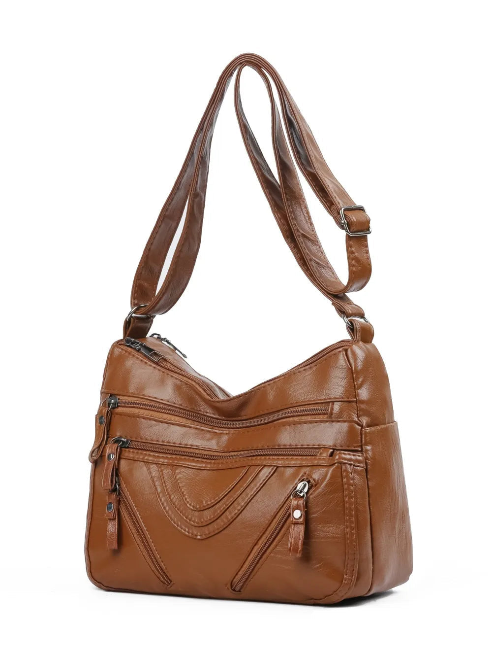 Premium PU Multi-Compartment Crossbody Bag