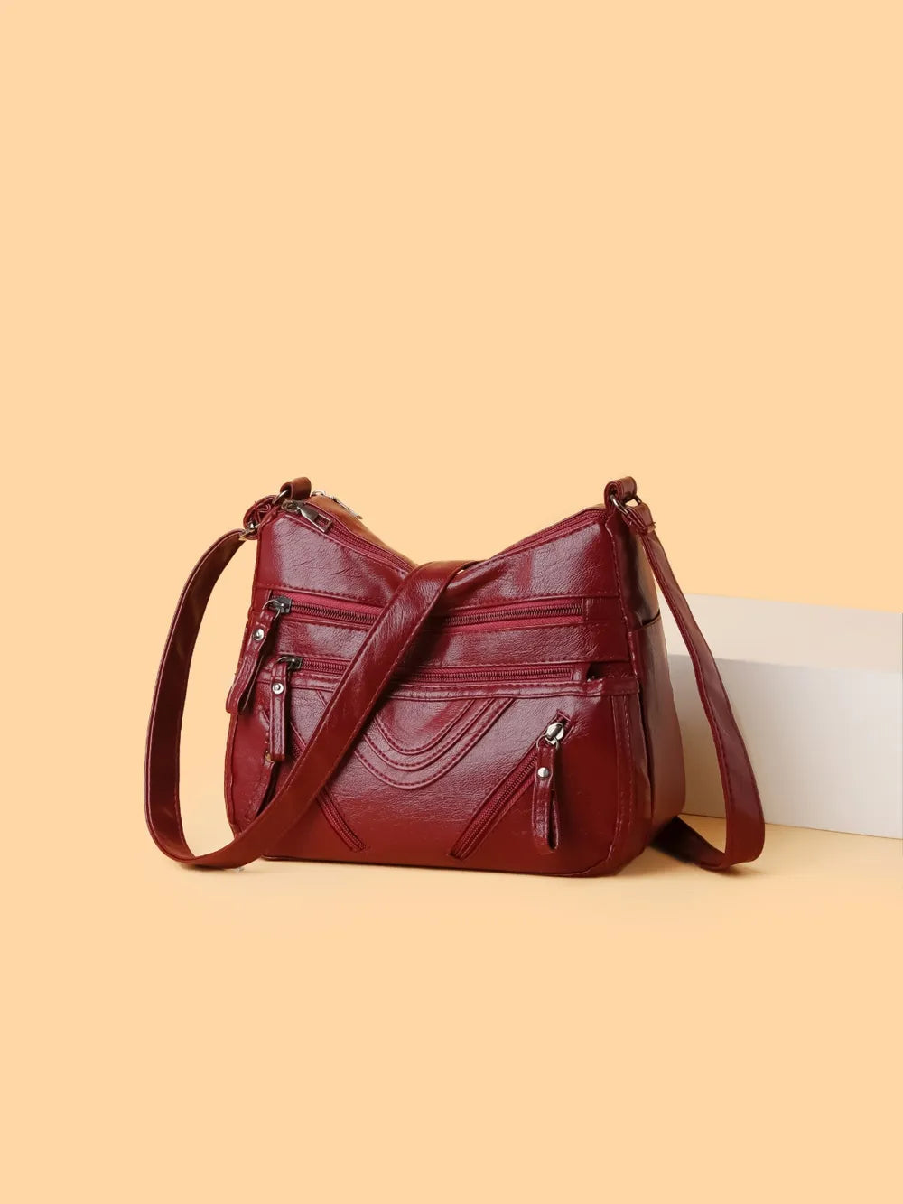 Premium PU Multi-Compartment Crossbody Bag