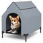 Elevated Outdoor Pet House with Ventilated Windows