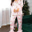 Christmas Satin Printed Long Sleeve Pajama Suit