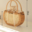 Pure handmade basket Nordic style storage picnic travel basket woven rattan women handbag - Korvel
