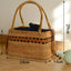 Pure handmade basket Nordic style storage picnic travel basket woven rattan women handbag - Korvel