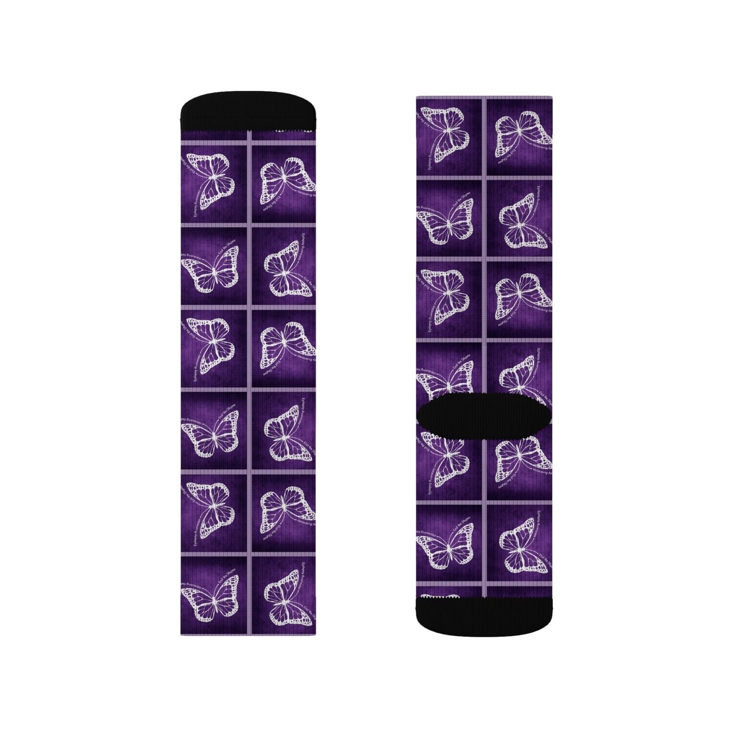 Chaussettes Crew à Motif Papillon Violet