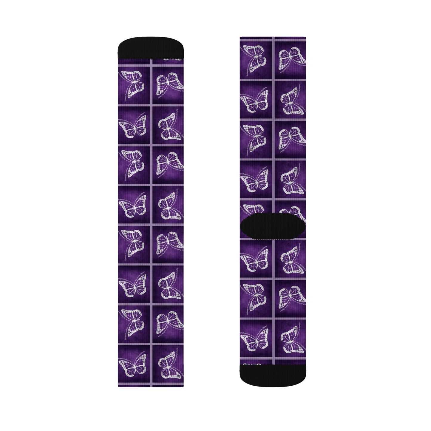 Chaussettes Crew à Motif Papillon Violet