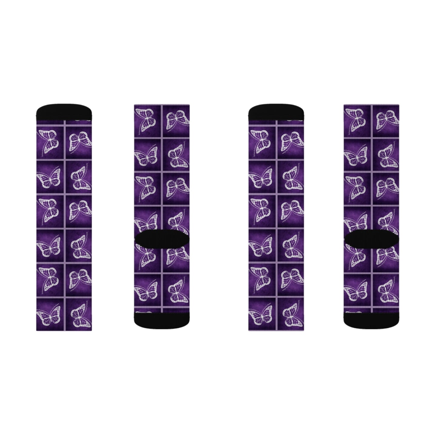 Chaussettes Crew à Motif Papillon Violet