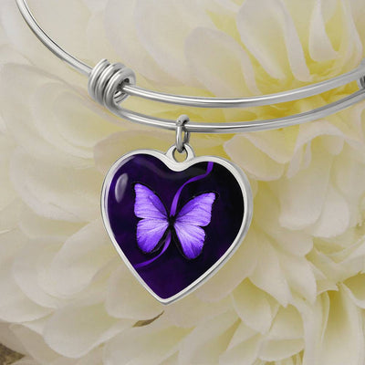 Pulsera de Concienciación sobre Convulsiones Mariposa Púrpura