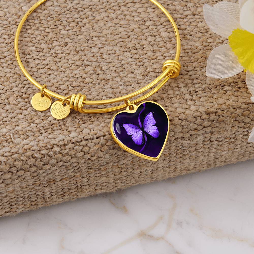 Bracelet de sensibilisation aux crises en forme de papillon violet