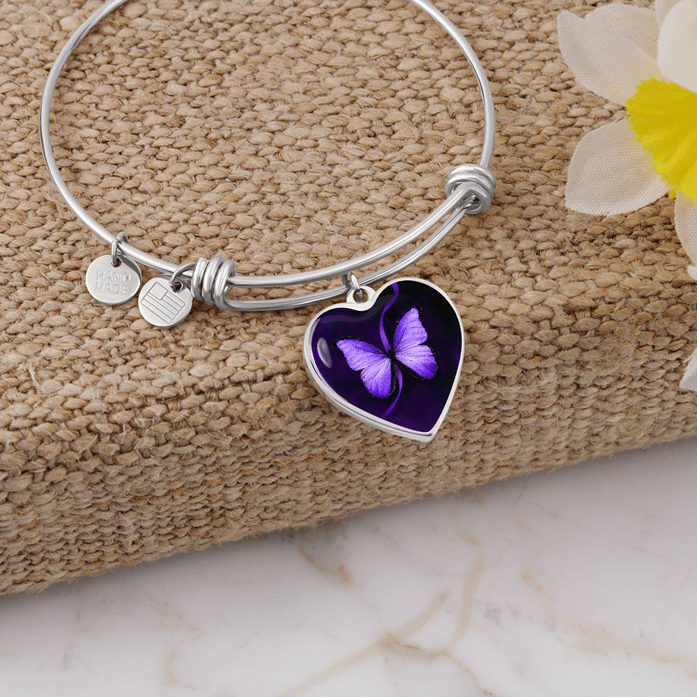 Bracelet de sensibilisation aux crises en forme de papillon violet