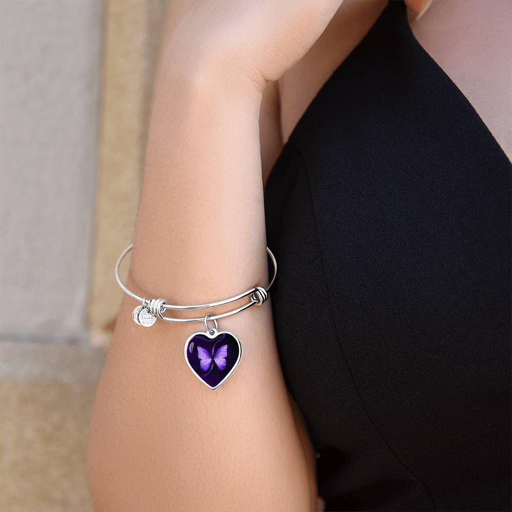 Bracelet de sensibilisation aux crises en forme de papillon violet