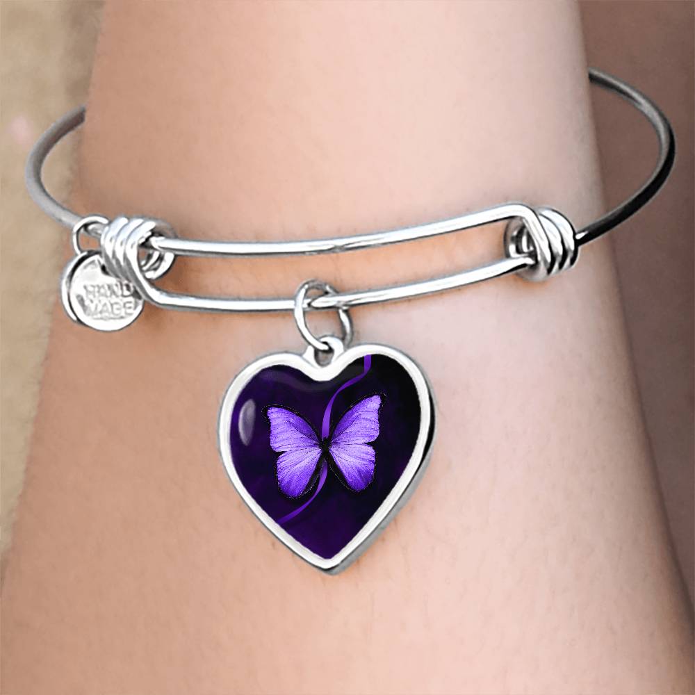 Bracelet de sensibilisation aux crises en forme de papillon violet